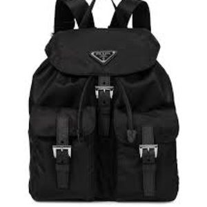 Prada black nylon backpack like new